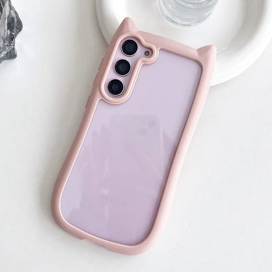 Telefoonhoesje 3D Kat Oor Transparant voor Samsung S25 Plus 4