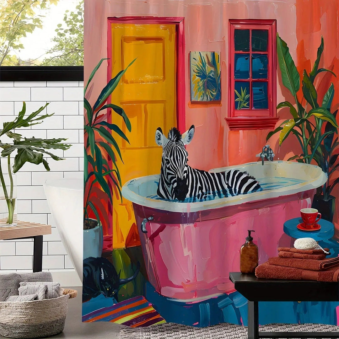 Tropisch Douchegordijn Zebra Design 0