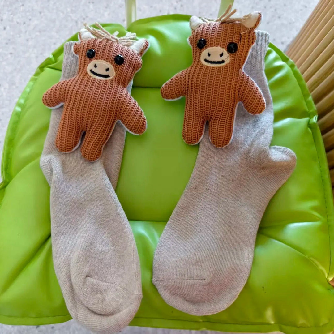 Unisex Huissokken met 3D Dierenaccent en Antislipzool 10