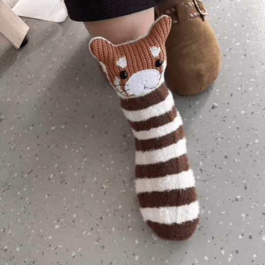 Unisex Huissokken met 3D Dierenaccent en Antislipzool 12