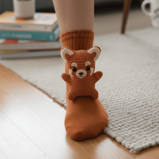 Unisex Huissokken met 3D Dierenaccent en Antislipzool 4