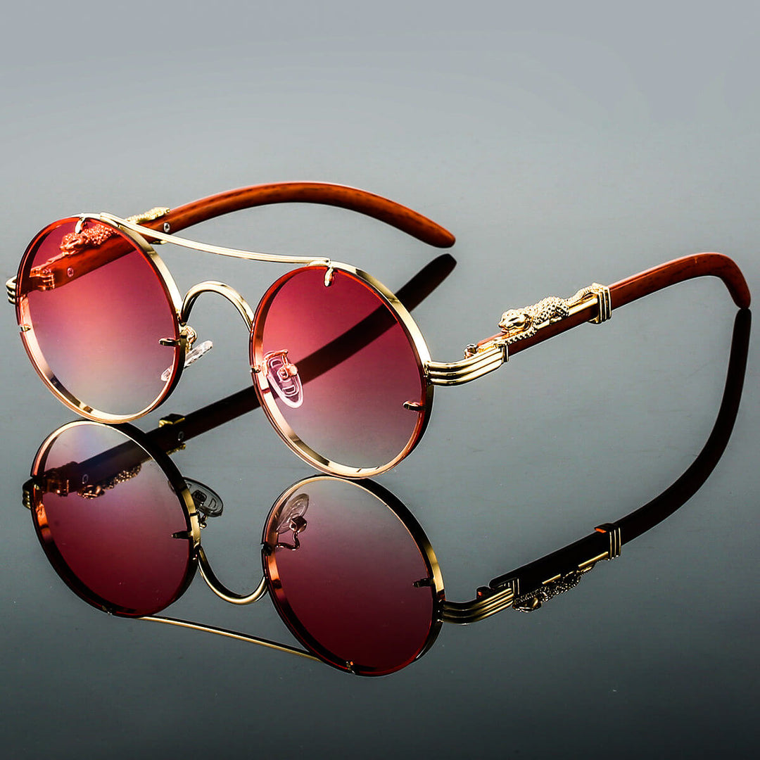 Unisex Retro Ovalen Zonnebril Metalen Frame 5