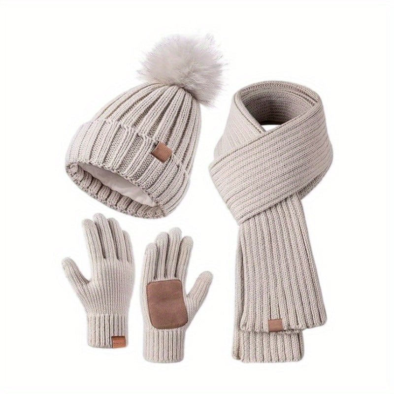 Unisex Winterset 3-in-1 Met Muts Sjaal En Handschoenen 1