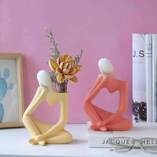 Vaas Denkende Man Uniek Artistiek Decoratief Object 0