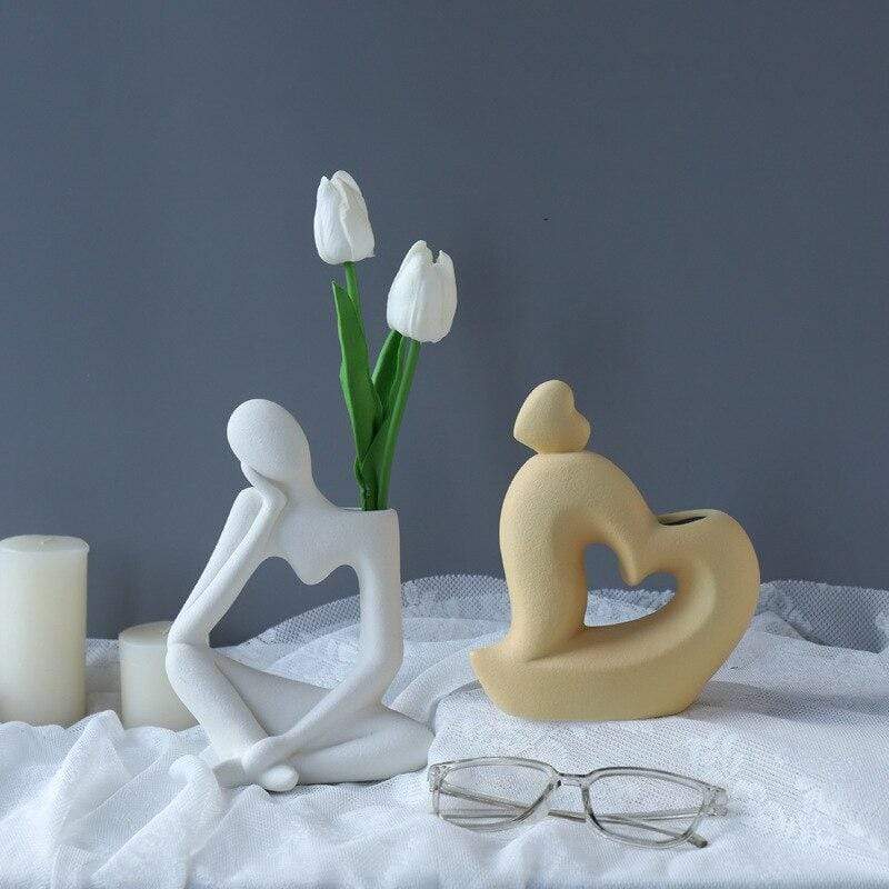 Vaas Denkende Man Uniek Artistiek Decoratief Object 2