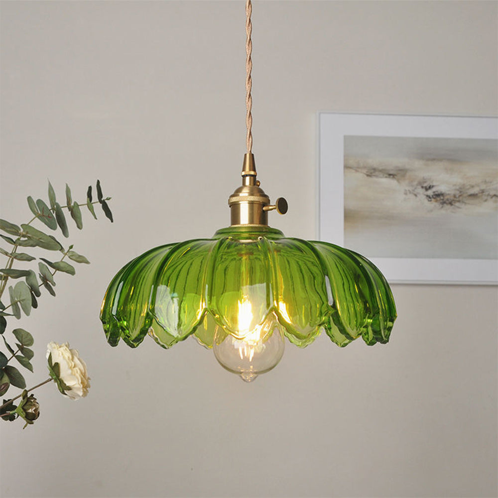 Vintage Bloemen Hanglamp voor Retro en Moderne Interieurs 1