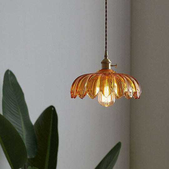 Vintage Bloemen Hanglamp voor Retro en Moderne Interieurs 4