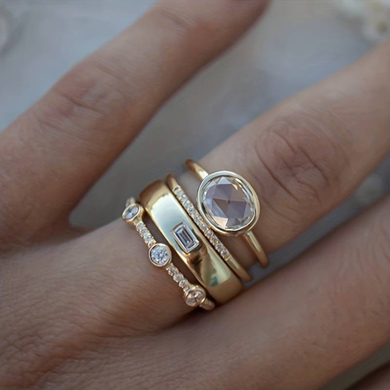 Vintage Ringen Set voor Dames met Zirkonia 0