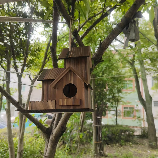 Vogelhuisje Met Meerdere Nestkamers Voor Buiten - Rustiek Ontwerp Voor Tuinvogels 4