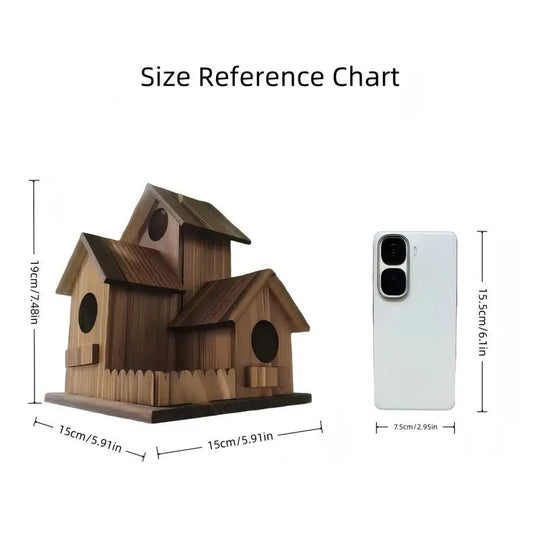Vogelhuisje Met Meerdere Nestkamers Voor Buiten - Rustiek Ontwerp Voor Tuinvogels 8