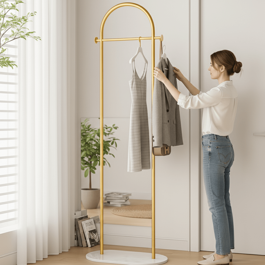Vrijstaand Kledingrek Minimalistisch Design voor Jassen en Accessoires 1