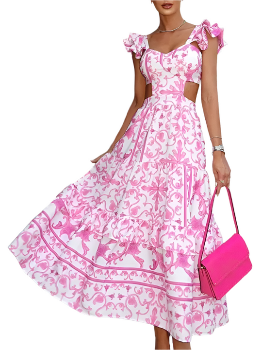 Vrouwen Floral Print Holle Jurk Romantisch 0