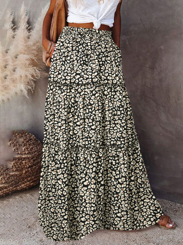Vrouwen Maxi Rok Bohemian Hoge Taille Casual Polyester 5