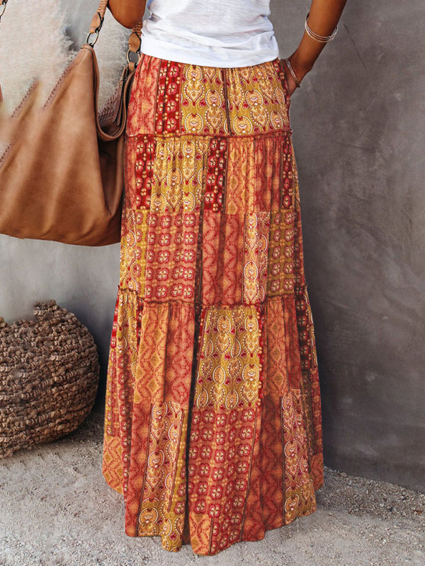 Vrouwen Maxi Rok Bohemian Hoge Taille Casual Polyester 8