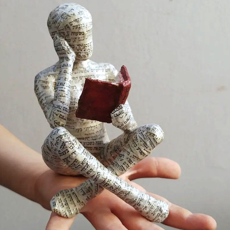 Vrouwenbeeld Ornament Lezend voor Thuisdecoratie 11