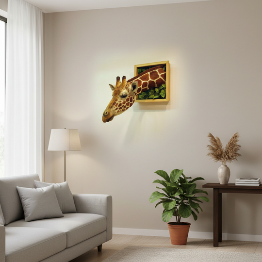 Wanddecoratie Giraffenkop 3D Sculptuur 2