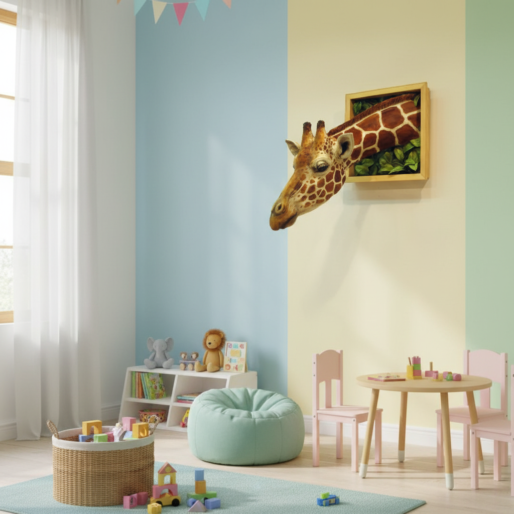 Wanddecoratie Giraffenkop 3D Sculptuur 3