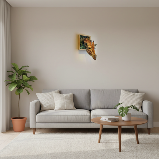Wanddecoratie Giraffenkop 3D Sculptuur 4