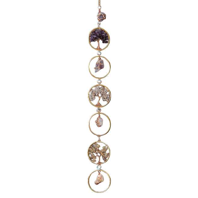 Wanddecoratie Levensboom met Kristallen Ringen