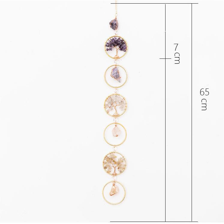 Wanddecoratie Levensboom met Kristallen Ringen 5
