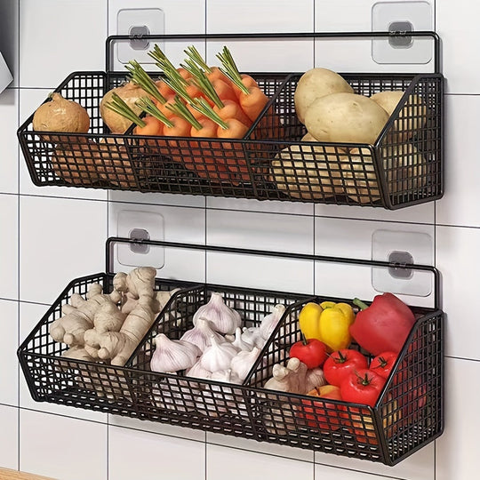 Wandgemonteerde Keuken Opbergmand voor Groenten en Kruiden 1