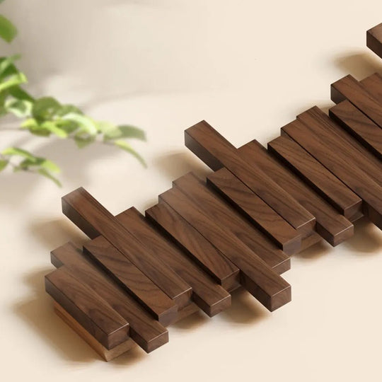 Wandkapstok van Massief Hout met Magnetische Haken 5