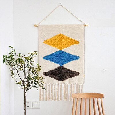 Wandkleed Boho Handgeweven met Kwastjes 1