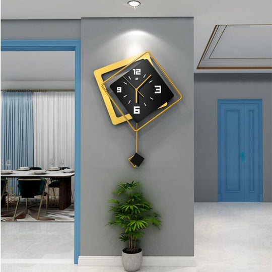 Wandklok Geometrisch Hout Minimalistisch 0