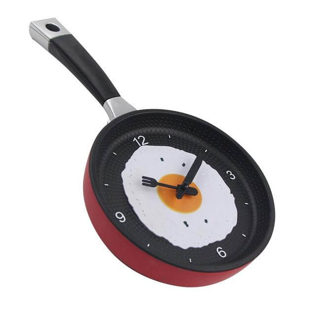 Wandklok Koekenpan Met Gebakken Ei Design 3