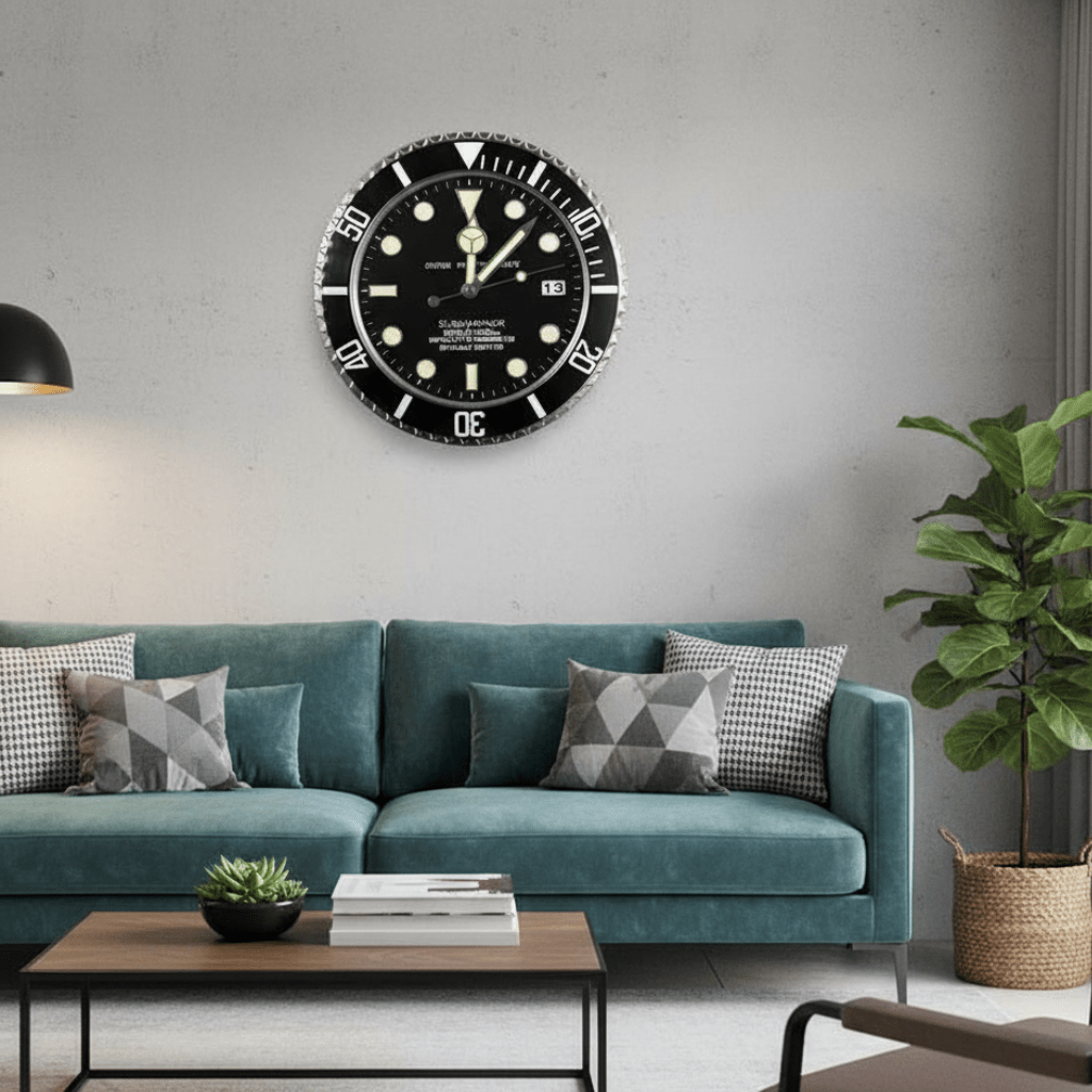 Wandklok Stille Design met Lichtgevende Wijzers 0