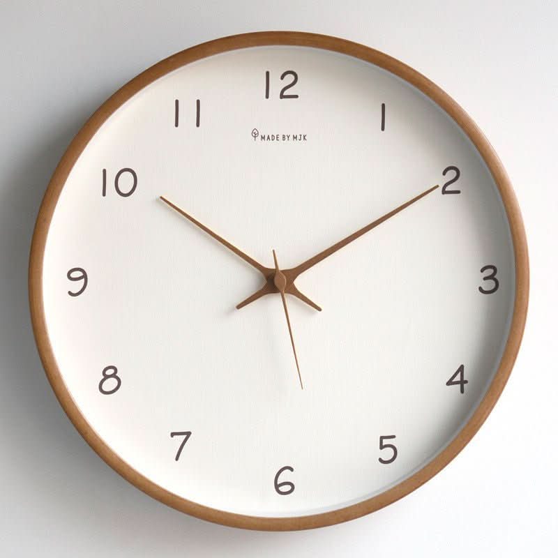 Wandklok van Hout met Stille Beweging 8