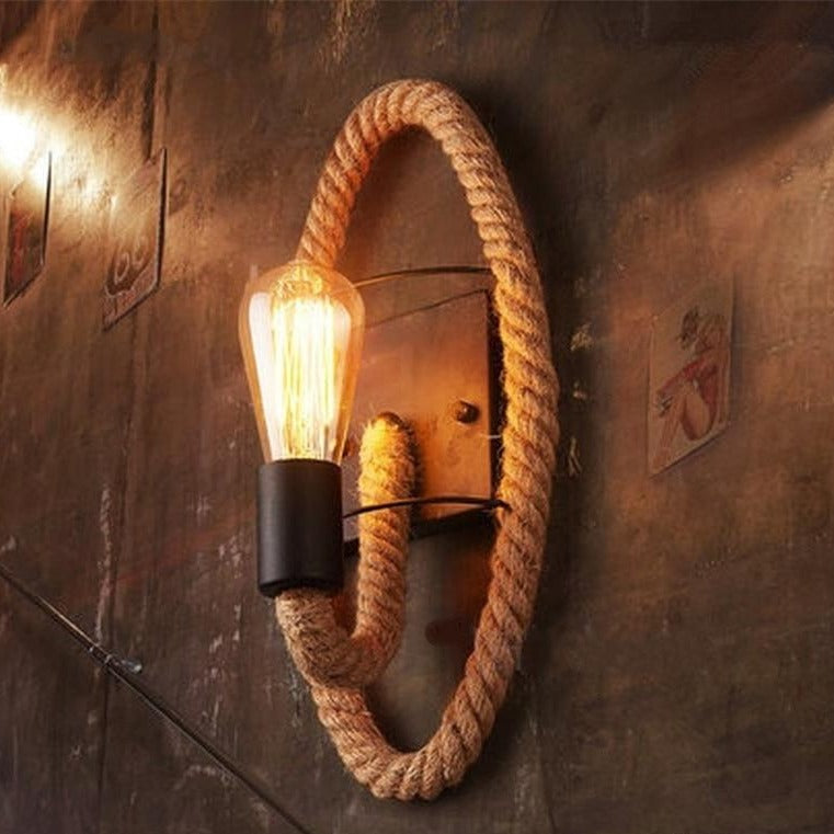 Wandlamp Vintage Touwstijl voor Binnen - Uniek Ontwerp voor Woonkamer en Slaapkamer 1