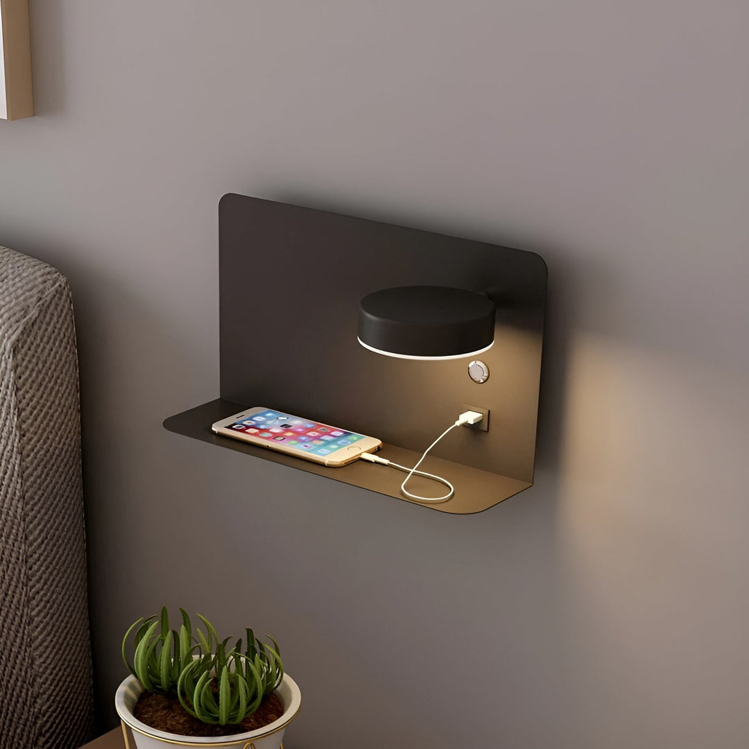 Wandlamp met USB-oplader en Schakelaar voor Slaapkamer 1