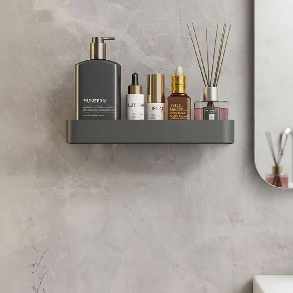 Wandplank voor Badkamer met Handdoekenrek en Boorvrije Installatie 0