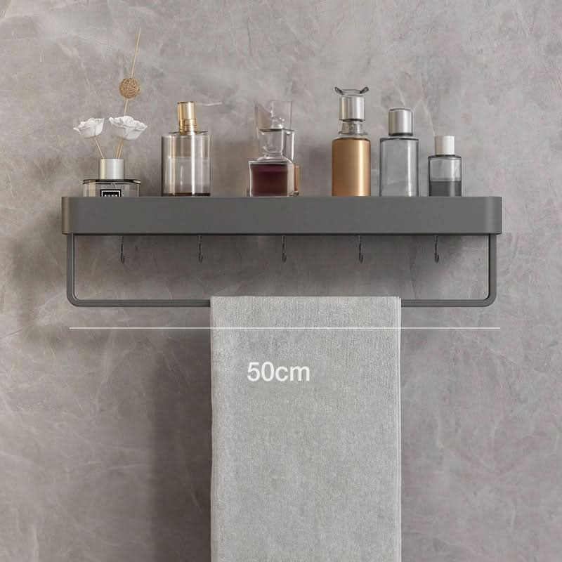 Wandplank voor Badkamer met Handdoekenrek en Boorvrije Installatie 8