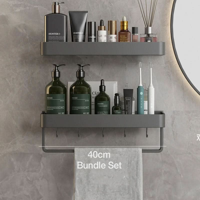 Wandplank voor Badkamer met Handdoekenrek en Boorvrije Installatie 9