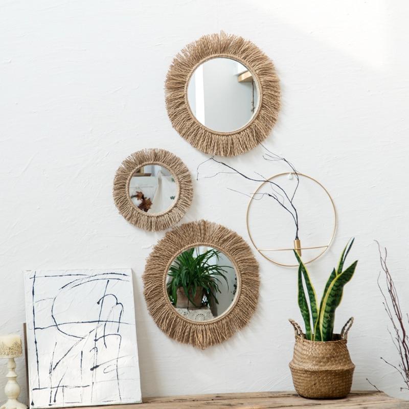 Wandspiegel Boho Stijl met Henneptouw 1