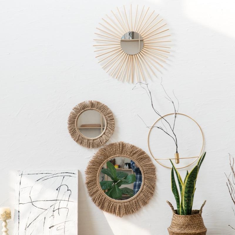 Wandspiegel Boho Stijl met Henneptouw 2