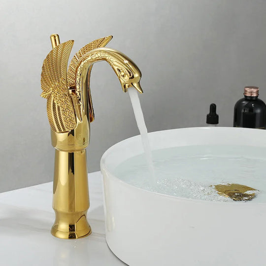 Wastafelkraan met Enkele Handgreep en Gouden Afwerking 8