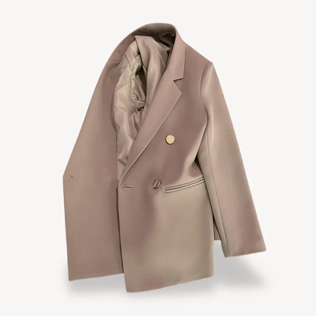 Zwarte Blazer Dames Met Dubbele Rij Knopen Voor Professionele en Formele Gelegenheden 1