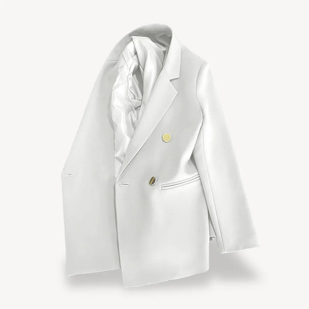 Zwarte Blazer Dames Met Dubbele Rij Knopen Voor Professionele en Formele Gelegenheden 8