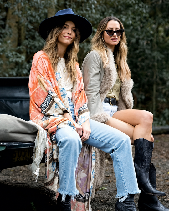 Dames Lange Kimono Bloemenprint Vloeiende Stijl