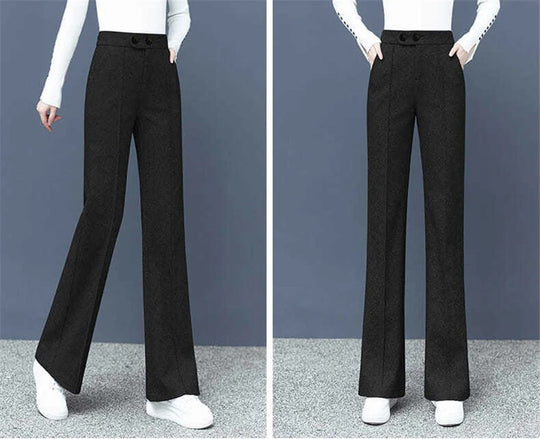 Dames wolmix rechte broek