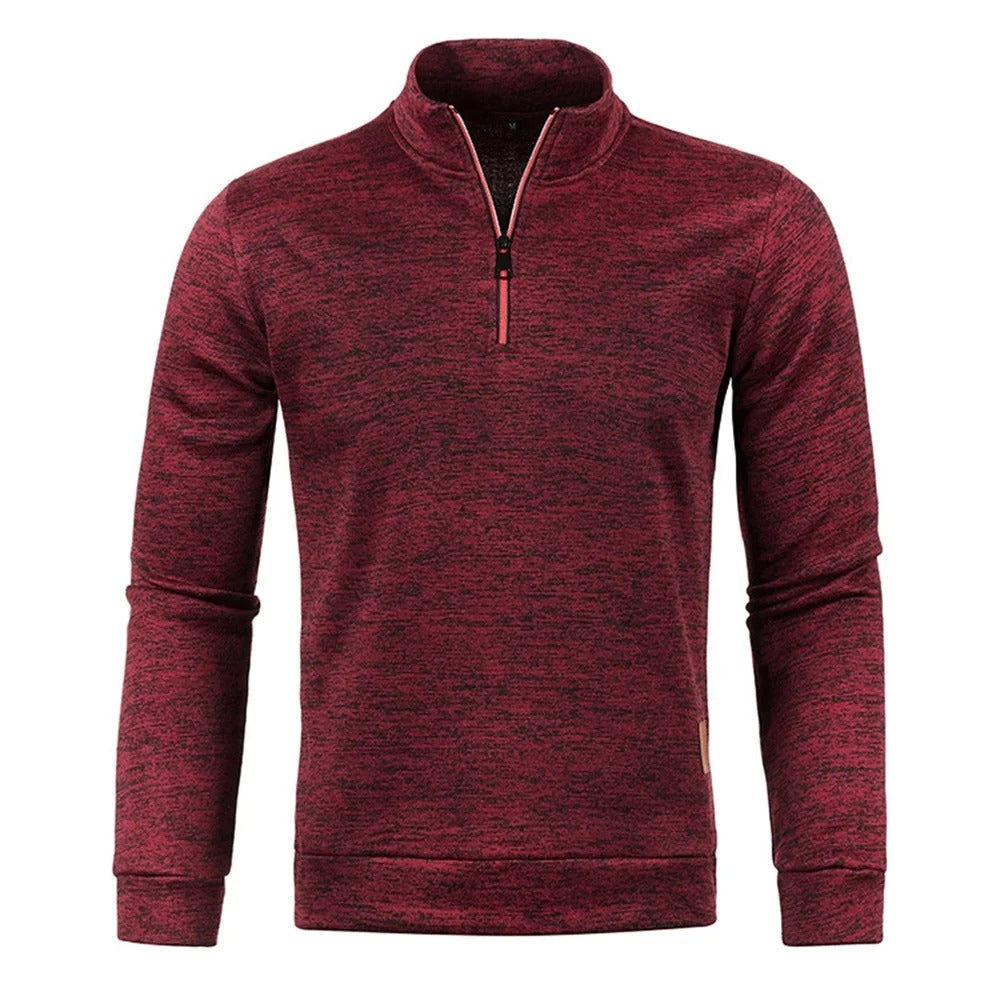 Heren Turtleneck Sweatshirt met halve rits