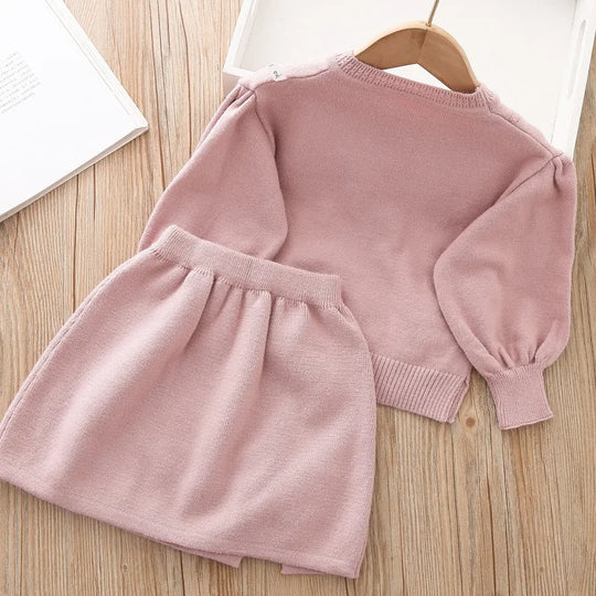 Kinder Winter Sweatshirt + Rok Set