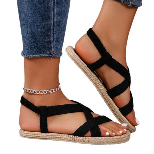 Vrouwen Solid Color Vlakke Comfort Sandalen