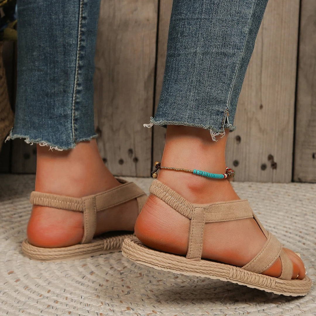 Vrouwen Solid Color Vlakke Comfort Sandalen
