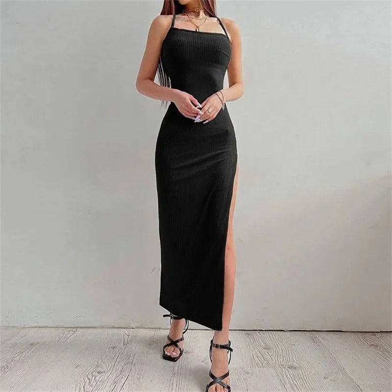 Vrouwen Rugloze Halter Hals Bodycon Dress