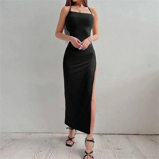 Vrouwen Rugloze Halter Hals Bodycon Dress