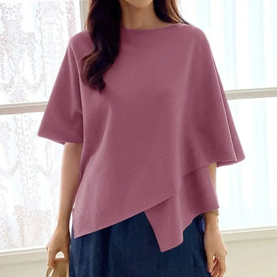 Damesblouse met 3/4 mouwen en ruches